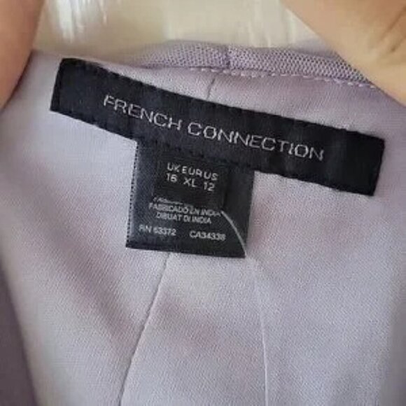 French Connection Lavender Top Edrea Tulle Top Size 12 Ruched Cropped - Picture 8 of 11
